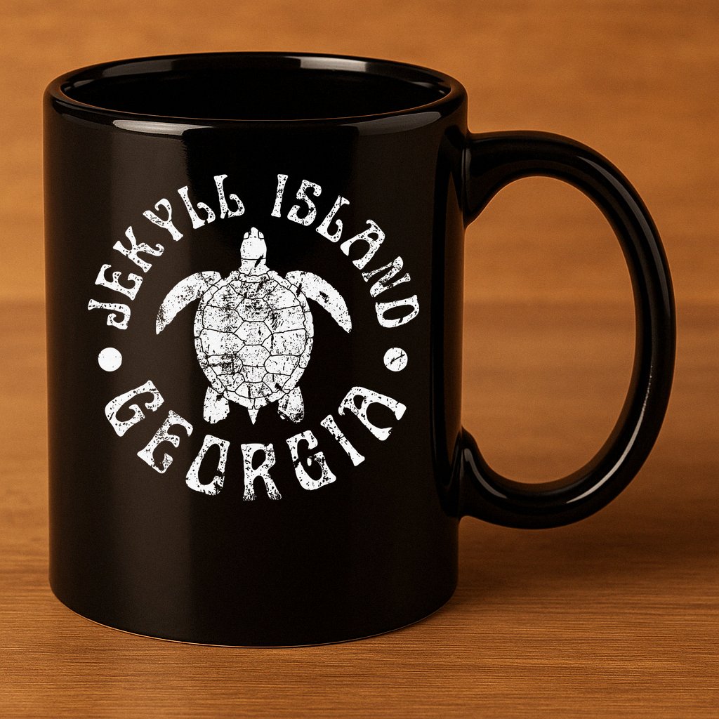 Jekyll Island Georgia Beach Sea Turtle Summer Vacation 11oz C Handle Ceramic Mug