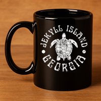 Jekyll Island Georgia Beach Sea Turtle Summer Vacation 11oz C Handle Ceramic Mug