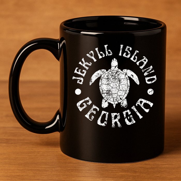 Jekyll Island Georgia Beach Sea Turtle Summer Vacation 11oz C Handle Ceramic Mug