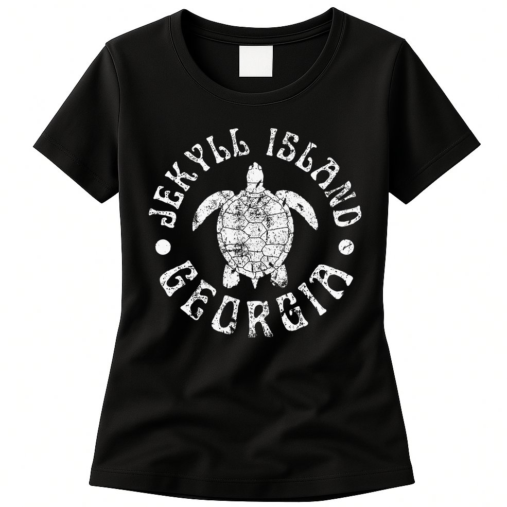 Jekyll Island Georgia Beach Sea Turtle Summer Vacation Womens T-Shirt