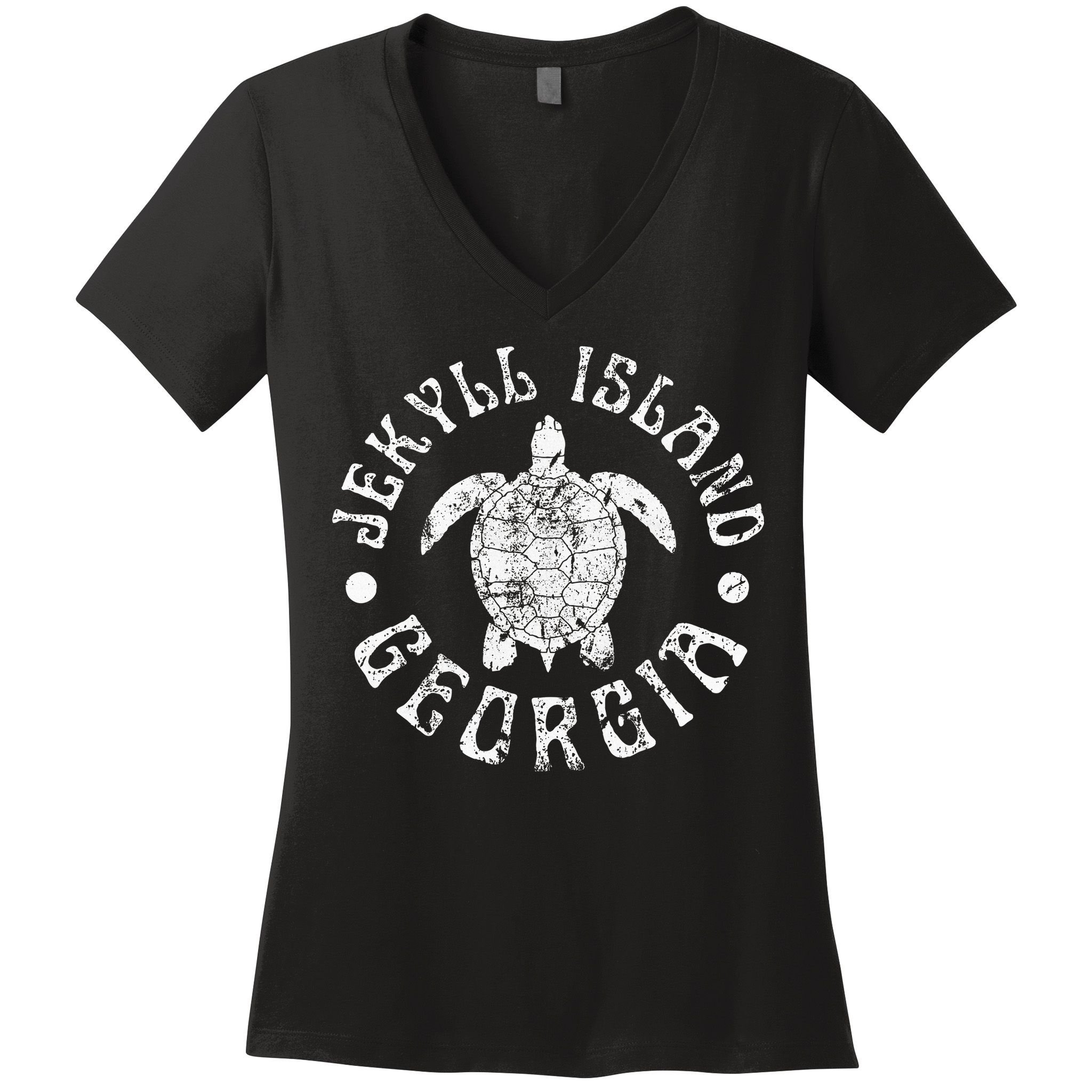 Jekyll Island Georgia Beach Sea Turtle Summer Vacation Women's V-Neck T-Shirt