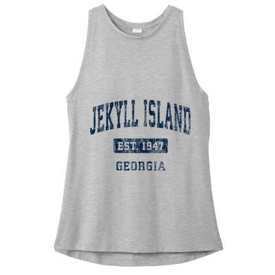 Jekyll Island Georgia Ga Vintage Sports Established Ladies PosiCharge Tri-Blend Wicking Tank
