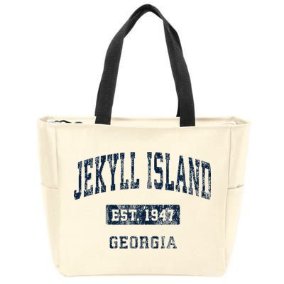 Jekyll Island Georgia Ga Vintage Sports Established Zip Tote Bag
