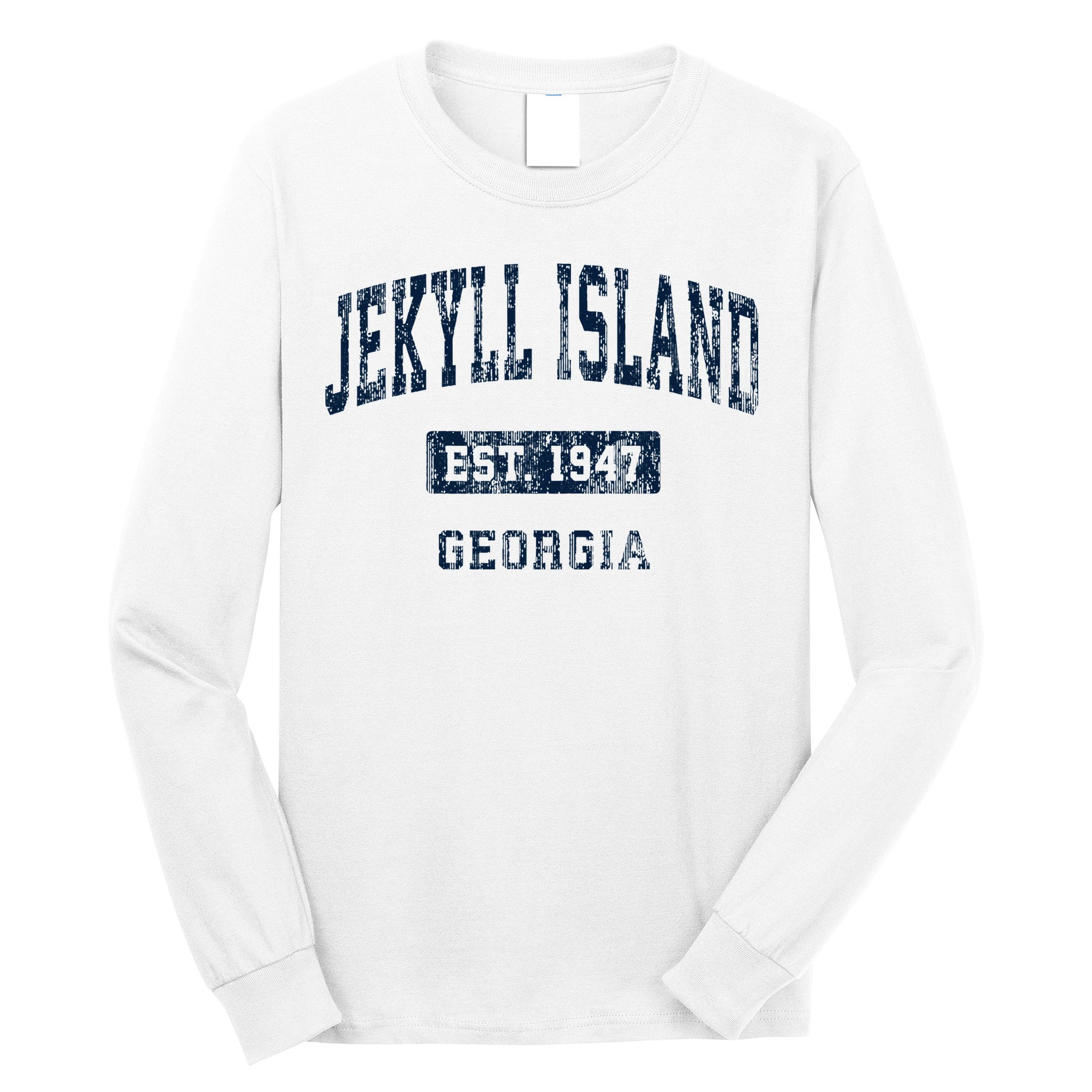Jekyll Island Georgia Ga Vintage Sports Established Long Sleeve Shirt