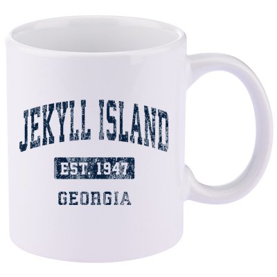 Jekyll Island Georgia Ga Vintage Sports Established 11oz C Handle Ceramic Mug