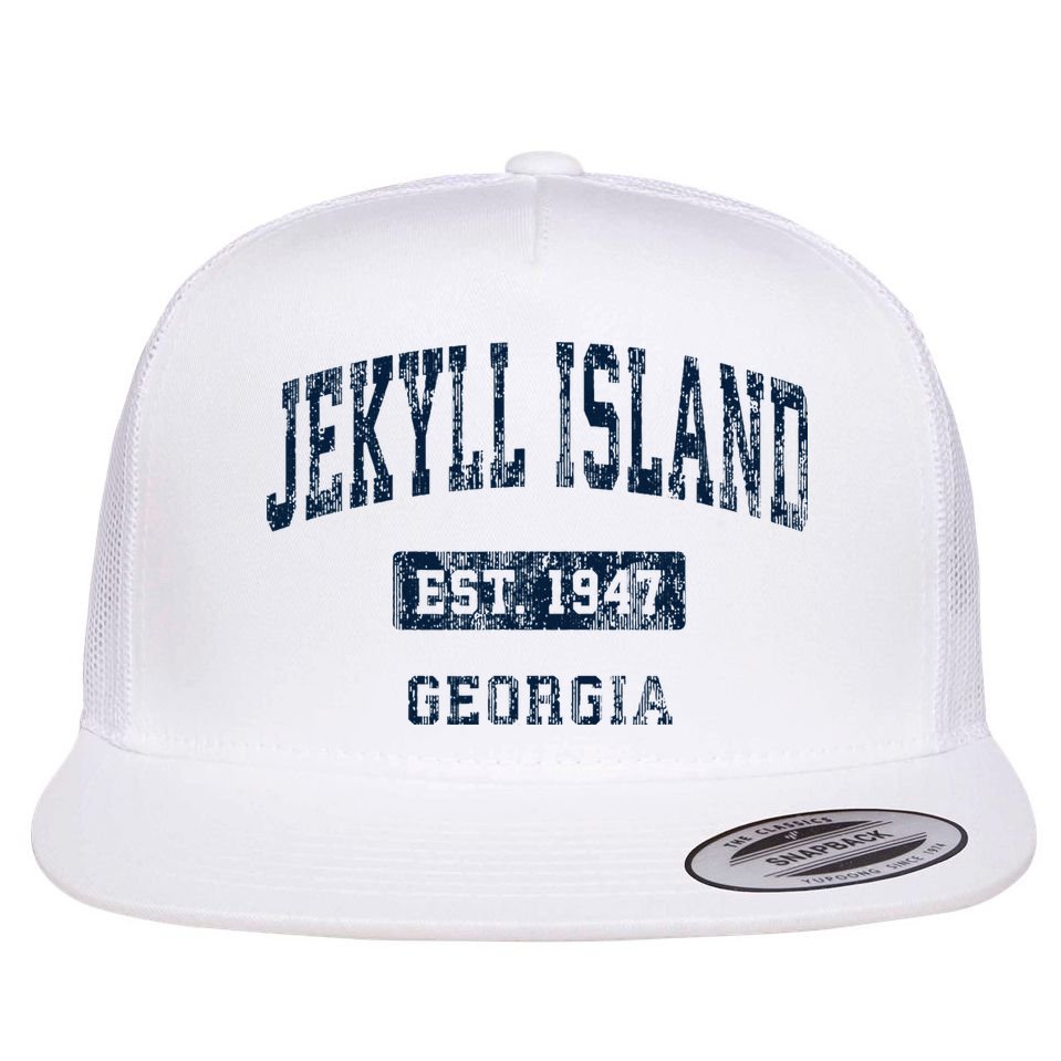 Jekyll Island Georgia Ga Vintage Sports Established Flat Bill Trucker Hat