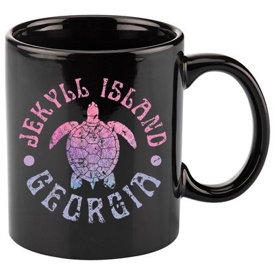 Jekyll Island Georgia Sea Turtle Beach Summer Ocean Cute 11oz C Handle Ceramic Mug