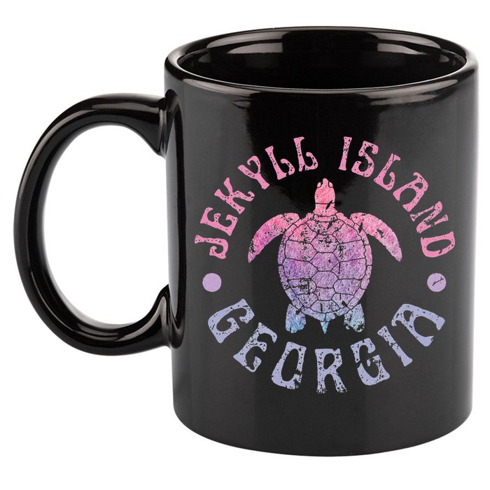 Jekyll Island Georgia Sea Turtle Beach Summer Ocean Cute 11oz C Handle Ceramic Mug
