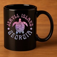 Jekyll Island Georgia Sea Turtle Beach Summer Ocean Cute 11oz C Handle Ceramic Mug