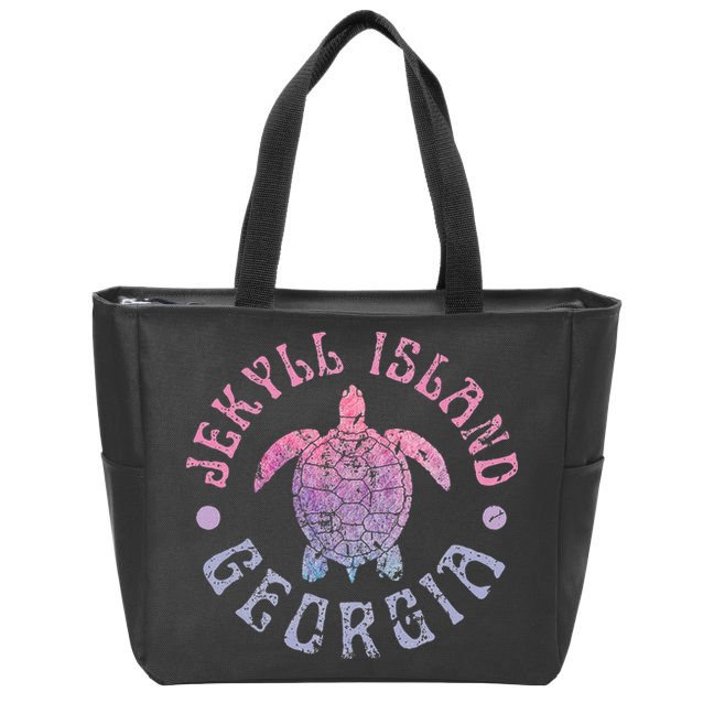 Jekyll Island Georgia Sea Turtle Beach Summer Ocean Cute Zip Tote Bag