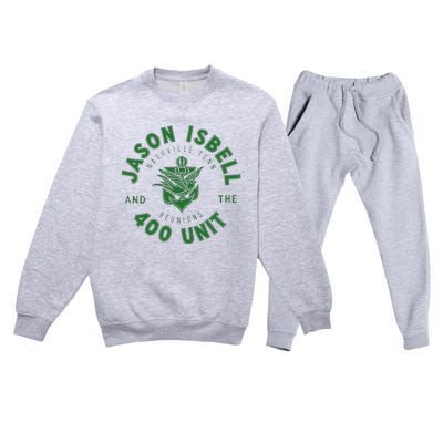 J.A.S.O.N I.S.B.E.L.L Green Solid Style Trending Now Premium Crewneck Sweatsuit Set