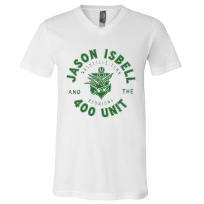 J.A.S.O.N I.S.B.E.L.L Green Solid Style Trending Now V-Neck T-Shirt