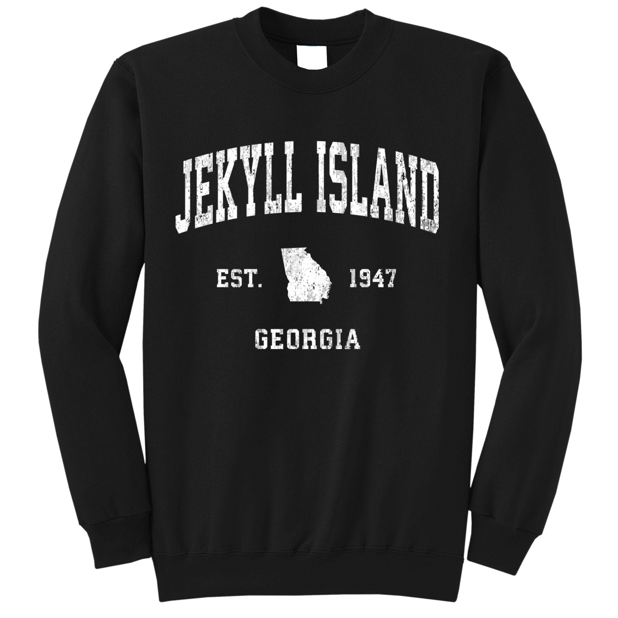 Jekyll Island Georgia Ga Vintage Athletic Black Sports Sweatshirt