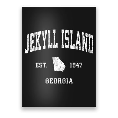 Jekyll Island Georgia Ga Vintage Athletic Black Sports Poster