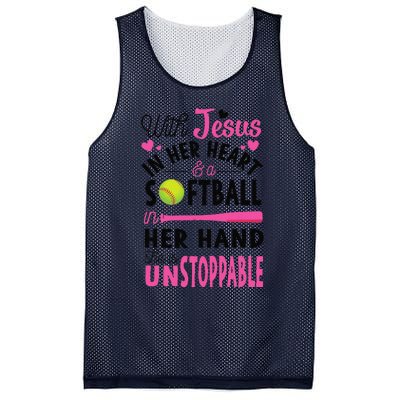 Jesus In Her Heart Softball Hand Funny Pitcher Gift For Her Gift Mesh Reversible Basketball Jersey Tank