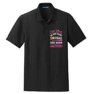 Jesus In Her Heart Softball Hand Funny Pitcher Dry Zone Grid Polo