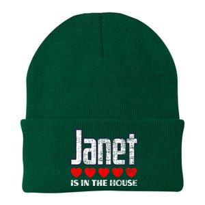 Janet Is In The House Retro Hearts First Name Love Janet Knit Cap Winter Beanie