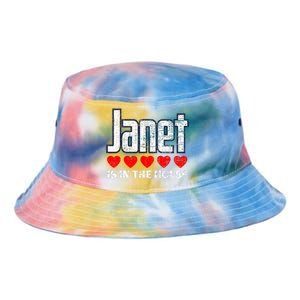 Janet Is In The House Retro Hearts First Name Love Janet Tie Dye Newport Bucket Hat