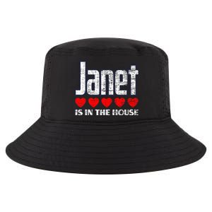 Janet Is In The House Retro Hearts First Name Love Janet Cool Comfort Performance Bucket Hat