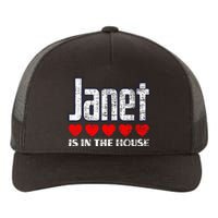 Janet Is In The House Retro Hearts First Name Love Janet Yupoong Adult 5-Panel Trucker Hat