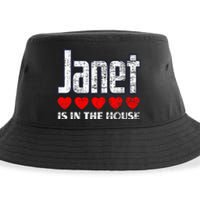 Janet Is In The House Retro Hearts First Name Love Janet Sustainable Bucket Hat