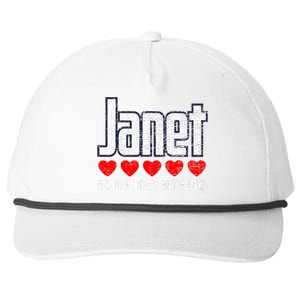 Janet Is In The House Retro Hearts First Name Love Janet Snapback Five-Panel Rope Hat