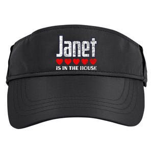 Janet Is In The House Retro Hearts First Name Love Janet Adult Drive Performance Visor