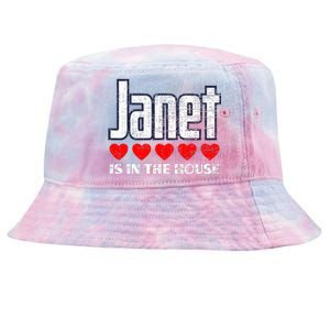 Janet Is In The House Retro Hearts First Name Love Janet Tie-Dyed Bucket Hat