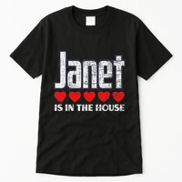 Janet Is In The House Retro Hearts First Name Love Janet Tall T-Shirt