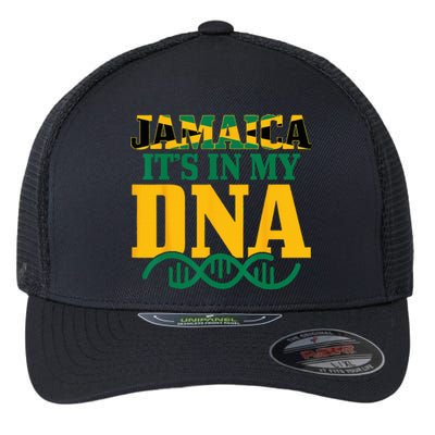 Jamaica Its In My DNA Jamaican Flag Pride Flexfit Unipanel Trucker Cap