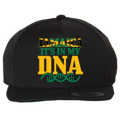 Jamaica Its In My DNA Jamaican Flag Pride Wool Snapback Cap