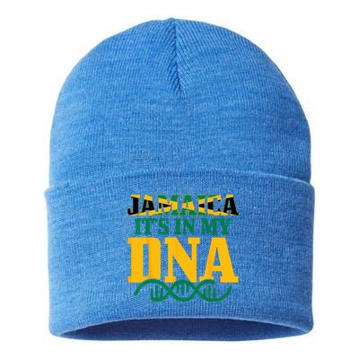 Jamaica Its In My DNA Jamaican Flag Pride Sustainable Knit Beanie