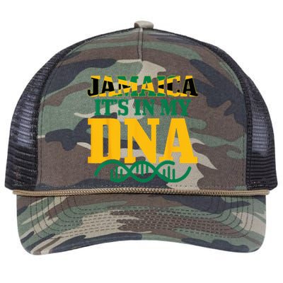 Jamaica Its In My DNA Jamaican Flag Pride Retro Rope Trucker Hat Cap