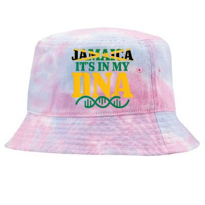 Jamaica Its In My DNA Jamaican Flag Pride Tie-Dyed Bucket Hat