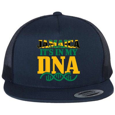 Jamaica Its In My DNA Jamaican Flag Pride Flat Bill Trucker Hat