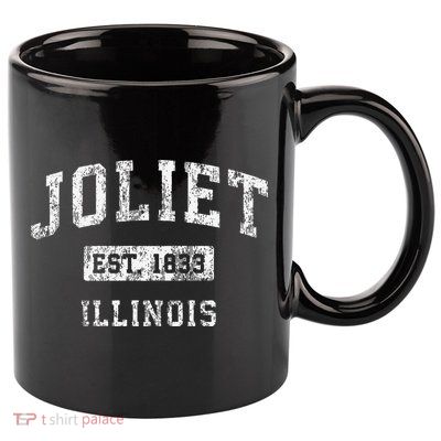 Joliet Illinois Il Vintage Established 11oz C Handle Ceramic Mug