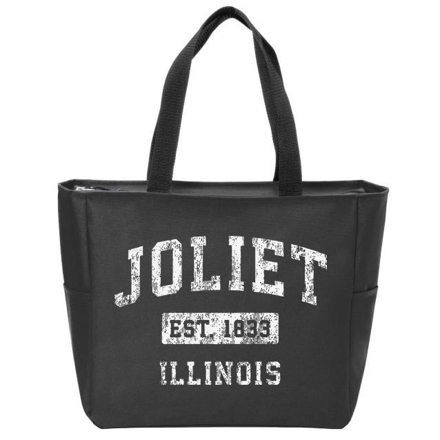 Joliet Illinois Il Vintage Established Zip Tote Bag