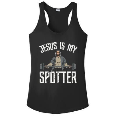 Jesus I Jesus Is My Spotter Ladies PosiCharge Competitor Racerback Tank