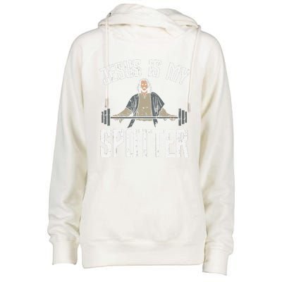 Jesus I Jesus Is My Spotter Womens Funnel Neck Pullover Hood