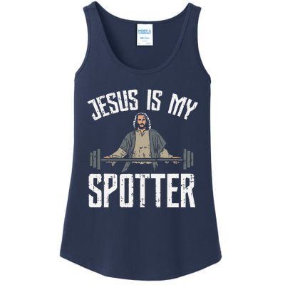 Jesus I Jesus Is My Spotter Ladies Essential Tank