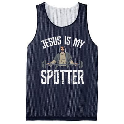 Jesus I Jesus Is My Spotter Mesh Reversible Basketball Jersey Tank