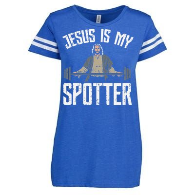 Jesus I Jesus Is My Spotter Enza Ladies Jersey Football T-Shirt