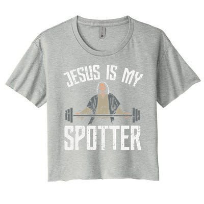 Jesus I Jesus Is My Spotter Women's Crop Top Tee