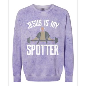 Jesus I Jesus Is My Spotter Colorblast Crewneck Sweatshirt