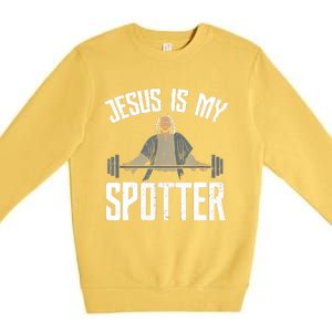 Jesus I Jesus Is My Spotter Premium Crewneck Sweatshirt