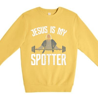 Jesus I Jesus Is My Spotter Premium Crewneck Sweatshirt