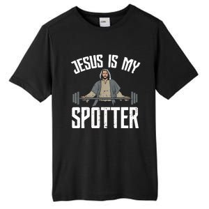 Jesus I Jesus Is My Spotter Tall Fusion ChromaSoft Performance T-Shirt