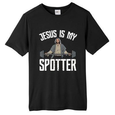 Jesus I Jesus Is My Spotter Tall Fusion ChromaSoft Performance T-Shirt