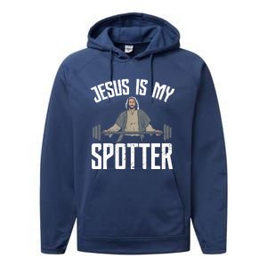 Jesus I Jesus Is My Spotter Performance Fleece Hoodie