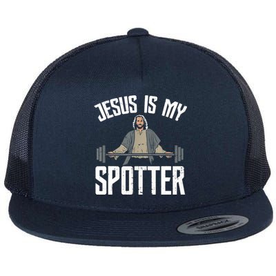 Jesus I Jesus Is My Spotter Flat Bill Trucker Hat